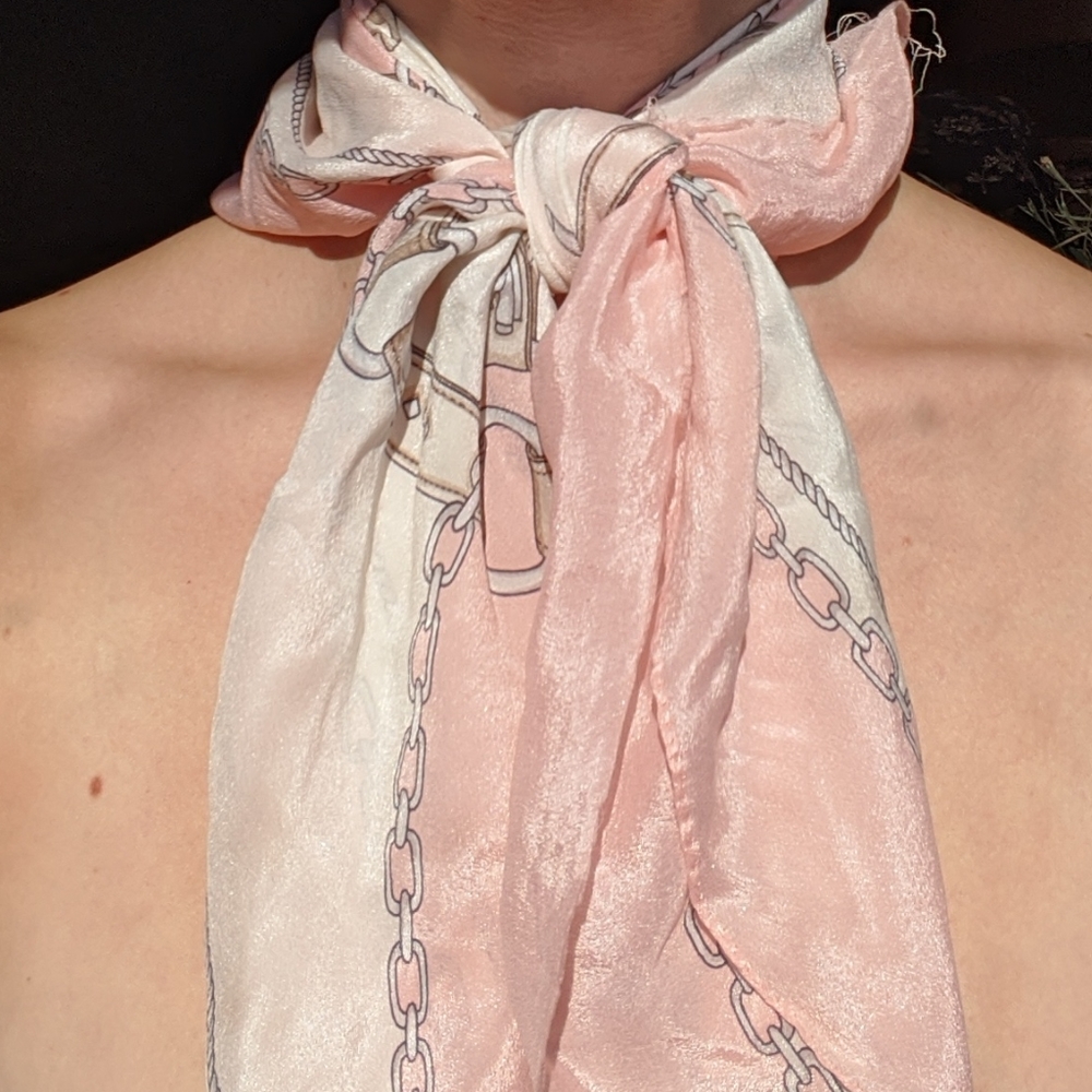 Vintage pink horse scarf